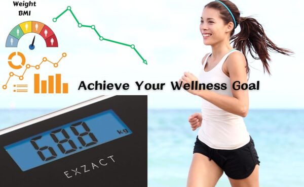 EXZACT Bathroom Scale Digital, Electronic Body Scale - Max.150kg - Switch between kgs/stones/lbs - High Precision, Backlight LCD Display (Black) - Image 5