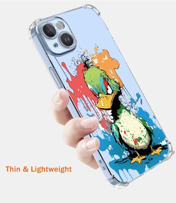 XINYEXIN Transparent Case for Samsung Galaxy A15 5G, Slim Shockproof TPU Bumper Clear Phone Case Cute Pattern, Colorful Cool Art Graffiti Series - Duck - Image 8