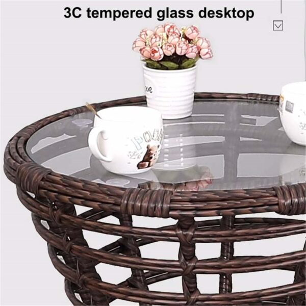 Generic Garden Furniture Set 3 Piece - Patio Bistro Sets With 2 Rattan Chairs And Coffee Table - Outdoor Balcony Furniture For Garden Oasis - Image 3