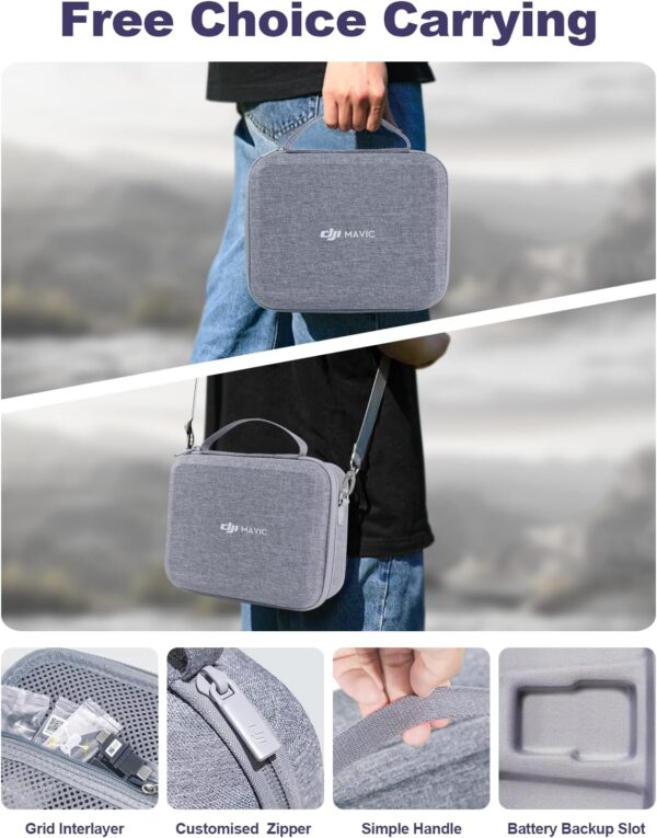 LINGHUANG Mini 3 Pro Drone Hard Carrying Case, Original Storage Case with Propeller Holder Strap Kit for DJI Mini 3 Pro, Mini3 Drone and 2 Batteries - Image 6