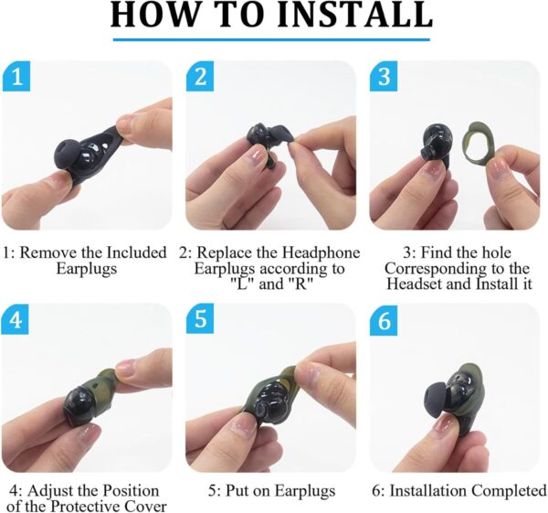 Adhiper Replacement QC Ultra Noise-Cancelling Eartips Compatible with Bose QuietComfort Ultra Earbuds (2023) Earphones,Anti-Slip Silicone Sports Wing Earhooks S,M,L(Black) - Image 4