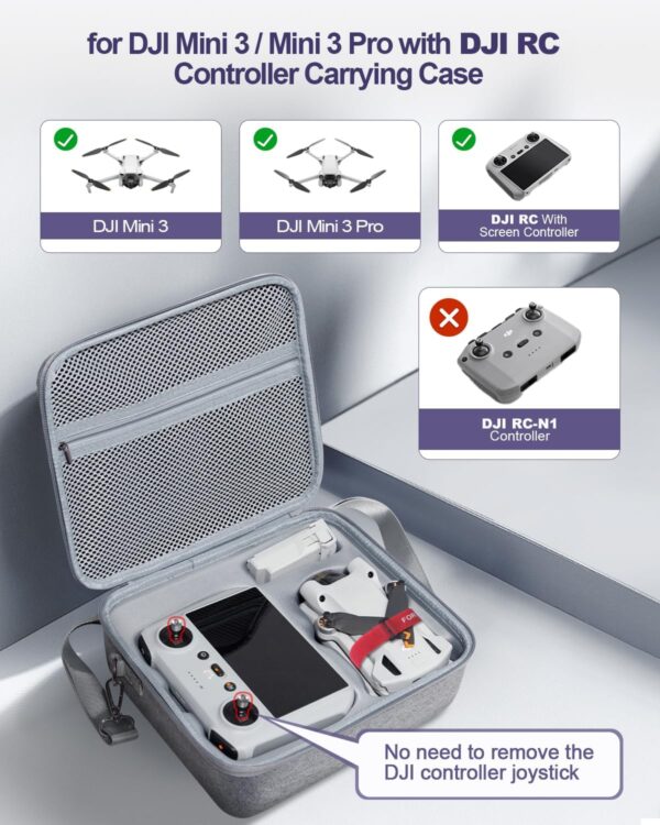 LINGHUANG Mini 3 Pro Drone Hard Carrying Case, Original Storage Case with Propeller Holder Strap Kit for DJI Mini 3 Pro, Mini3 Drone and 2 Batteries - Image 3