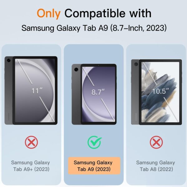 GLANDOTU Case for Samsung Galaxy Tab A9 8.7 inch 2023 (SM-X110/SM-X115/SM-X117) Tablet Case,Multi-View Slim and Lightweight Patterned Tablet Cover with Stand for Galaxy Tab A9 Case -Two hearts - Image 3