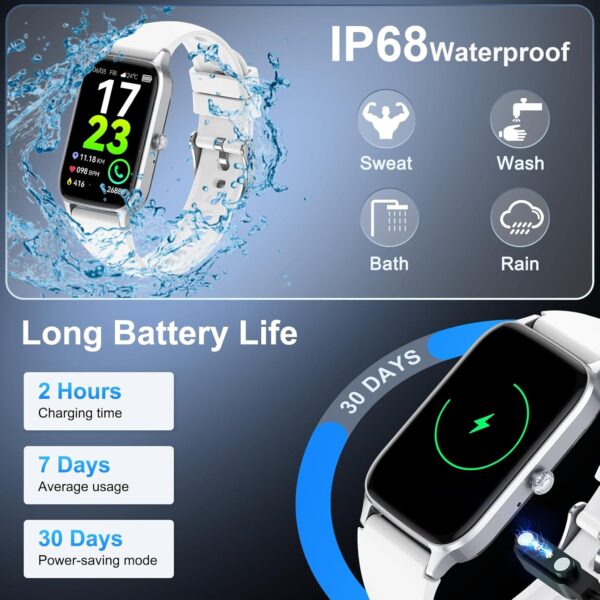 Smart Watch for Men Women, 1.57" Touch Smartwatch Answer/Make Calls, Fitness Watch with Heart Rate Sleep Monitor Step Counter, 110+ Sports Modes Activity Tracker, IP68 Waterproof Watch for Android iOS - Image 8