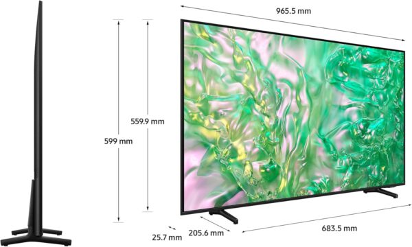 Samsung Scope of delivery: 1 x 43" DU8000 Crystal UHD, Object Tracking Sound Lite, AirSlim, Gaming Hub, Crystal Processor 4K, Smart TV powered by Tizen, UE43DU8000UXXU, English Model (2024) - Image 3