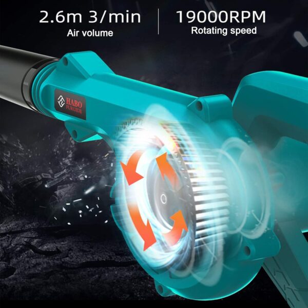 OZBME Leaf Blower and Vacuum/Electric Blower 21 V Lithium 2-In-1 Garden Blowers 18000 Rpm with 21V - Image 7
