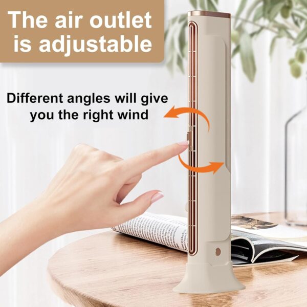 UoQo Portable Air Conditioner Tower fan Bladeless Outfany Cooling Ace Desktop Hanging Screen Portable AC with Quiet Rechargeable 3 Wind Speeds Portable Air Cooler with 360° Oscillating - Image 5