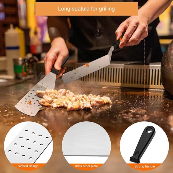 BIGULA 14Pcs Stainless Steels Grills Cooking Kits Flat Top Griddles Tool Flat Top Griddles Cooking Accessory Easy To Use - Image 9