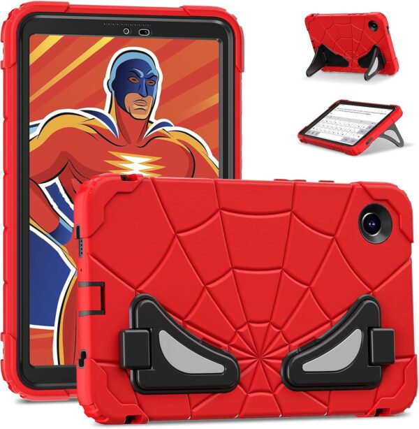ATOOZ for Samsung Galaxy Tab A9 Kids Case 8.7 Inch,360° Heavy Duty Shockproof Sturdy Protective Cartoon Cover with Hard Front Frame & Stand Galaxy A9 8.7 Tablet Case (SM-X110/SM-X115/SM-X117) Red - Image 2