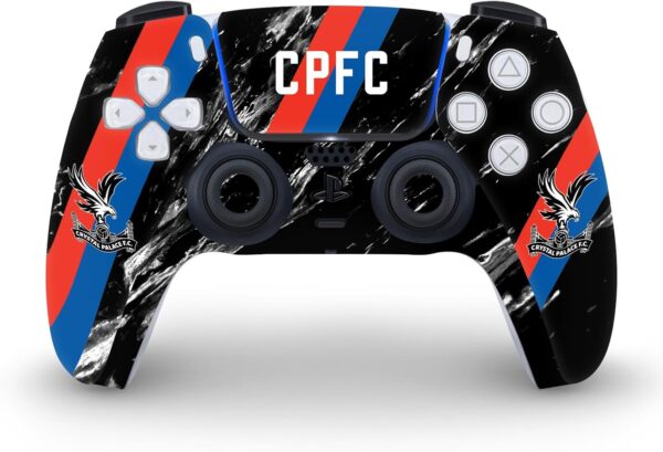 Head Case Designs Officially Licensed Crystal Palace FC Black Marble Logo Art Vinyl Faceplate Gaming Skin Decal Compatible With Sony PlayStation 5 PS5 Disc Edition Console & DualSense Controller - Image 5
