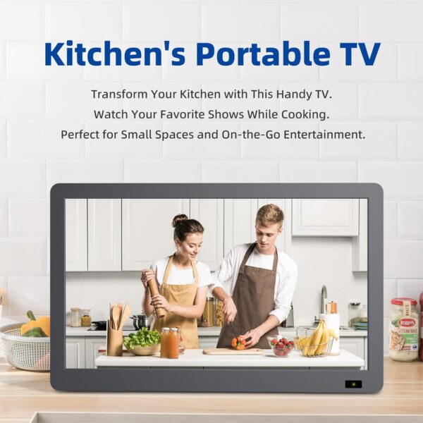 Desobry (2025 upgraded version) 14.2 inch Portable TV with stronger Antenna 1080P freeview outdoor tv with DVB/T2 Tuner Rechargeable Battery Operated Mini TV LCD,Built-in Stand,HDMI Input,USB - Image 5