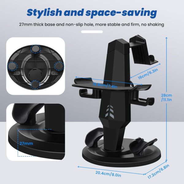 Lampelc Headset Charging Dock, VR Display Stand for Quest 3, Quest 3S, Quest 2, Rift, Rift S, Valve Index Headset, Controllers and VR Accessories, with LED Lights, Type C Charging Port - Image 8
