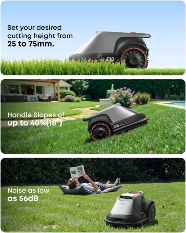 eufy Robot Lawn Mower E15, No Wire, No RTK, No Signal Issue, Hands-Free Auto Mapping, Precise Obstacle Avoiding, Reliable Lawn Maintenance, Worry-Free Experience - Image 7