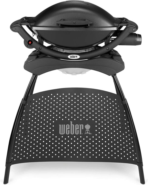 Weber Q2000 Gas Grill with Stand + Side Tables, 54 x 39cm Cooking Area, Portable, 1 Burner, 2-Piece Porcelain-Enamelled Cast Iron Cooking Grates, Aluminum Cast Lid & Body - Black (53010374) - Image 3