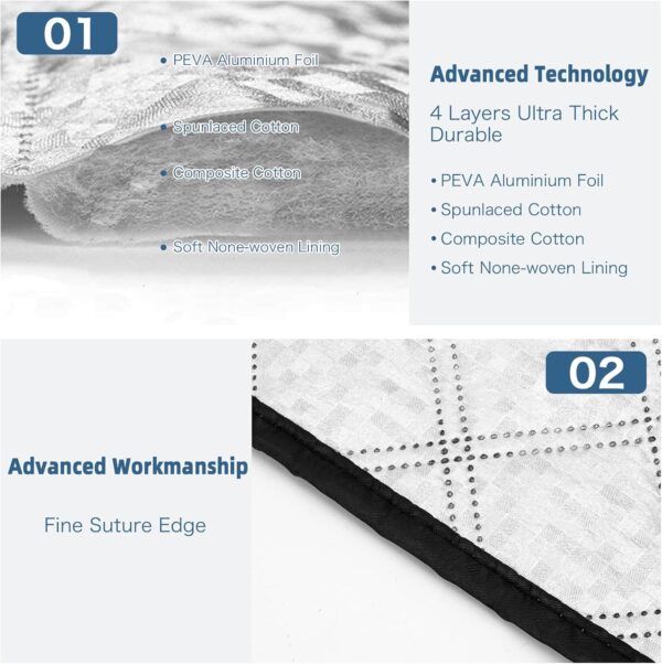 Car Windscreen Cover,Windshield Cover For Winter,Snow Cover Waterproof Dustproof,Sun UV Snow Ice Frost Guard for Cars,SUVs,Vans,Truck,etc.(Large Size) - Image 6