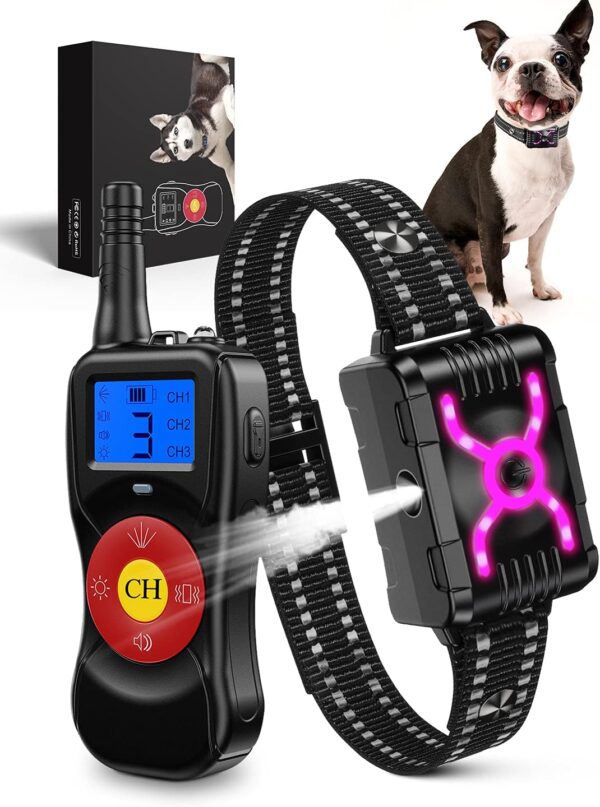 Anti Barking Collar with 2600ft Remote Control, SOYAO Dog Training Collar with Vibration & Spray & Sound, Anti Bark Collar for Small Medium Large Dog - Image 2
