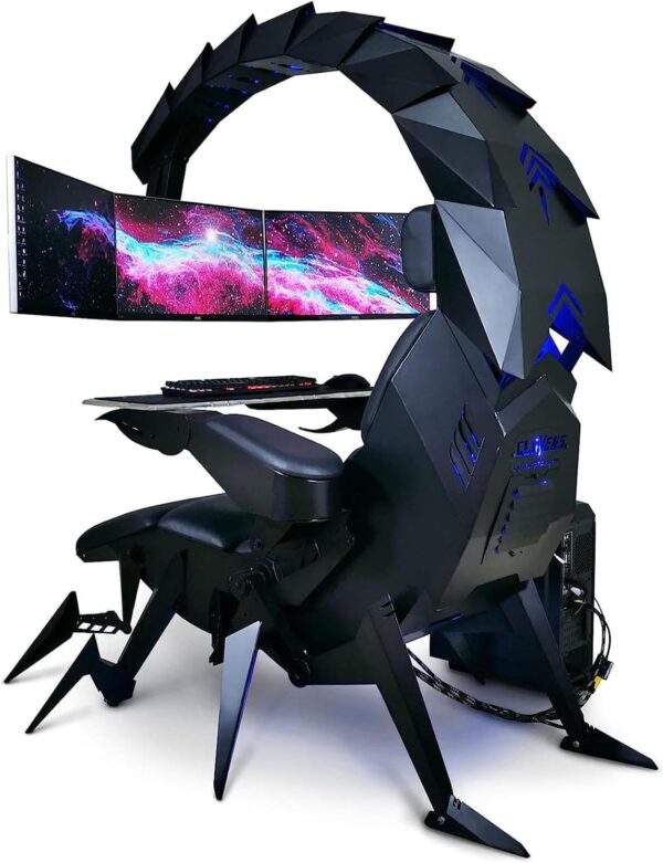 CSTAL Adjustable Swivel Bionic Gaming Chair, Integrated Computer Space Capsule Chair, Ergonomic High Comfort E-Sports Chair, with LED Support 5 Screens - Image 5