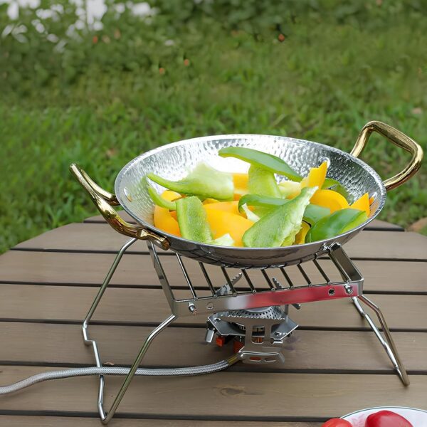 Folding Campfire Cooking Grill, Stainless Steel Foldable Stove Stand - Ultralight Charcoal Grate, Portable Grill Grid for Camping Hiking BBQ Fishing - Image 6