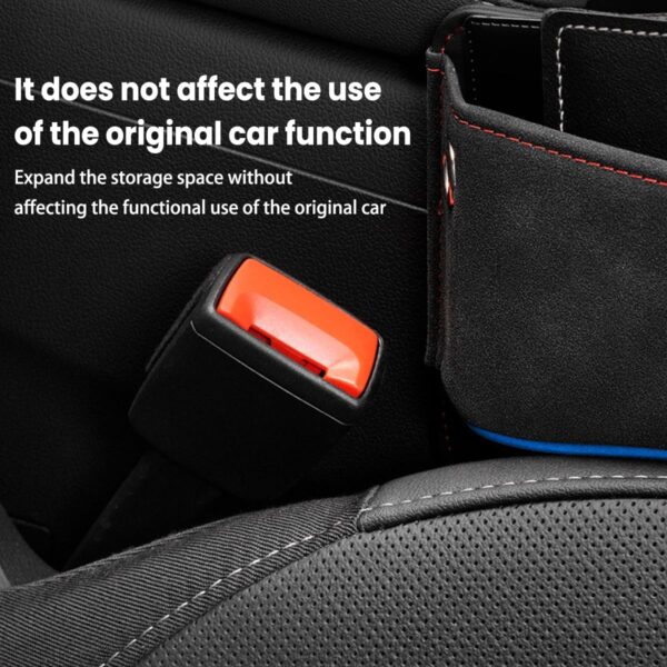 JNNJ Car Seat Gap Filler Organiser, PU Leather Car Organizer for Front Seat Gap Filling, Multi-Function Auto Seat Gap Storage Pocket, Console Side Pocket Storage Box For Cellphones Cards Wallets - Image 7