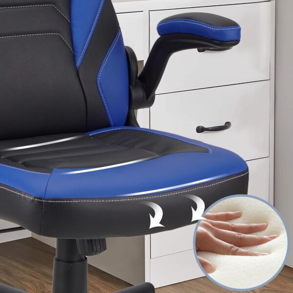 WangPangzi Gaming Chair Office desk chair,Adjustable Computer Chair PC Chairs Ergonomic High Back Office Racing Chair with Armrest,Swivel Leather Desk Chairs(Blue) - Image 10