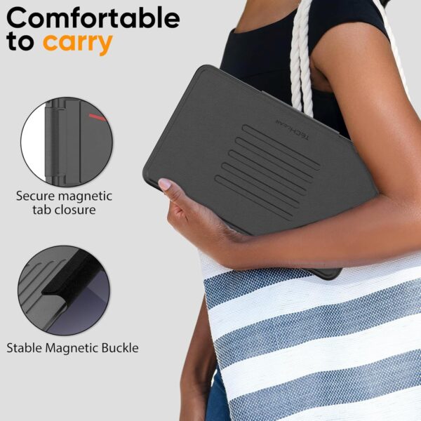 TECHGEAR Enduro Case For Samsung Galaxy Tab A9 8.7" (SM-X110 / SM-X115) Tough & Rugged Strong Magnetic & Flip Case [Auto Sleep/Wake] Drop Proof Cover with [Multi-Angle Stand] & Card Slot, Black - Image 5
