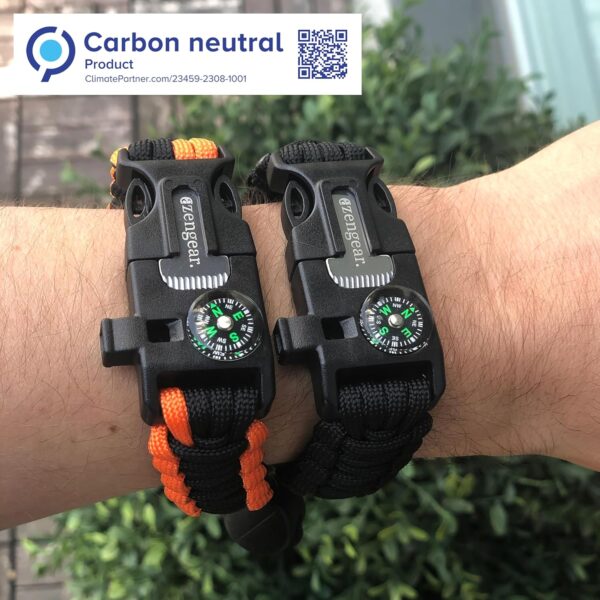 aZengear Paracord Survival Bracelet, Fire Starter Made of Flint and Steel, Whistle and Compass, Adjustable Strap Size for Camping, Bushcraft and Emergency Equipment - Image 4