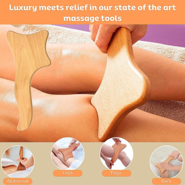 5-in-1 Wood Therapy Massage Tools for Body Contouring and Shaping - Pain Relief Wooden Body Sculpting Tools - Wooden Therapy Massage Tools for Muscles- Anti Cellulite Massage for Enhancing Circulation - Image 6