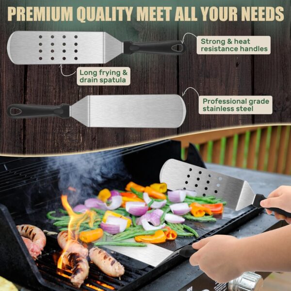 Gutenguy Griddle Accessories Kit, 22PCS Flat Top Grill Accessories Set for Blackstone, bbq Griddle Accessories with Basting Cover, Spatula, Scraper, Burger Press, Tongs, Cleaning Kit - Image 4
