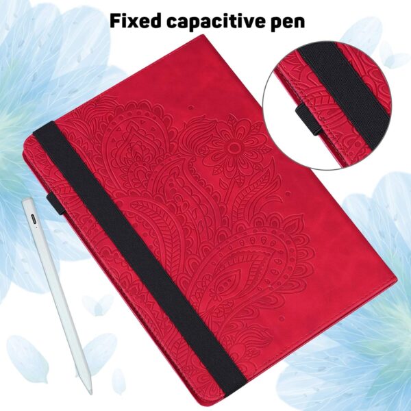 GLANDOTU for Samsung Galaxy Tab A9 8.7 inch Case 2023 (SM-X110/X115/X117), PU Leather Embossed lightweight Folio Flip Tablet Cover with Dual Standing Positions Case -Red - Image 7