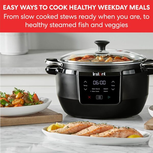 Instant Superior Slow Cooker - Digital Slow Cooker with Steamer, Sauté, Sear, Reheat and Keep Warm Functions, Removable Dishwasher Safe Pot - Up to 10 Portions, 7.1L Capacity - Image 5