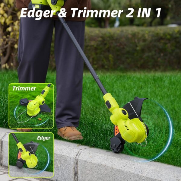 JAGROM - 12 Inch Cordless String Trimmer with Fast Charger, 2 x 2.0Ah Weed Wacker with Automatic Line Feed, 20V, Grass Trimmer with 8 Pieces of Line - Image 5