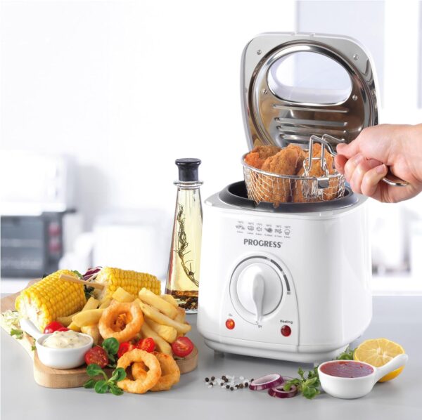 Progress EK2969P Electric 1L Mini Deep Fat Fryer - Removable Cooking Basket, Easy Clean, Non-Slip, Variable Temperature Control to 190°, Non-Stick Oil Tank, Detachable Handle, Countertop Chip Pan - Image 13