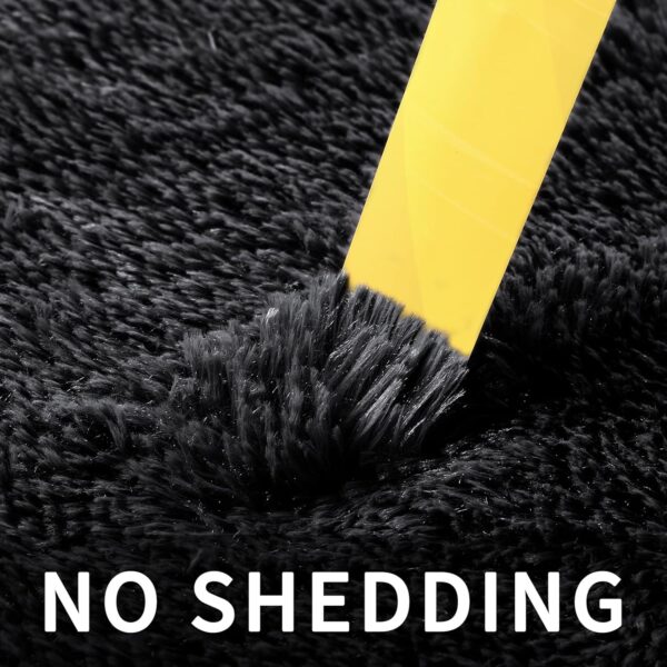 Sour Lemon Rugs Living Room 140x200cm, Black Area Rugs for Bedroom, Washable Anti Slip Extra Large Shaggy Soft Rug Fluffy Modern Floor Carpets Mat Beside Carpet for Kids Living Room - Image 6