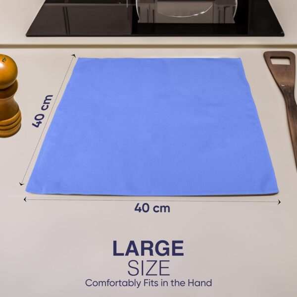 DCS Microfibre Cleaning Cloth, Blue, Pack of 10, Large Size: 40x40cm. Super Soft Premium Streak Free Washable Cloth Duster for Kitchen, Bathrooms, Surfaces, Mirrors, Car, Motorbike - Image 7
