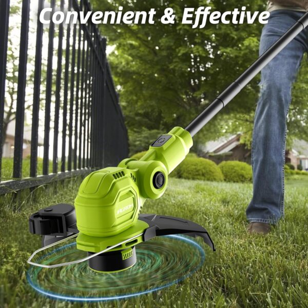 JAGROM - 12 Inch Cordless String Trimmer with Fast Charger, 2 x 2.0Ah Weed Wacker with Automatic Line Feed, 20V, Grass Trimmer with 8 Pieces of Line - Image 8