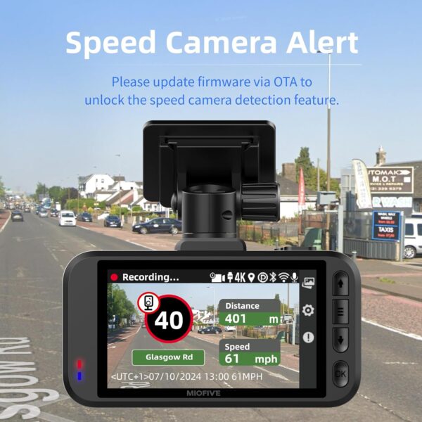 Dash Cam Front Rear, 4K Front + 4K Rear Full HD Dash Camera for Cars Built-in Wi-Fi Bluetooth GPS with 64GB SD Card, 3.0” IPS Screen with App Control, G-Sensor, HDR, Night Vision, 24H Parking Mode - Image 9