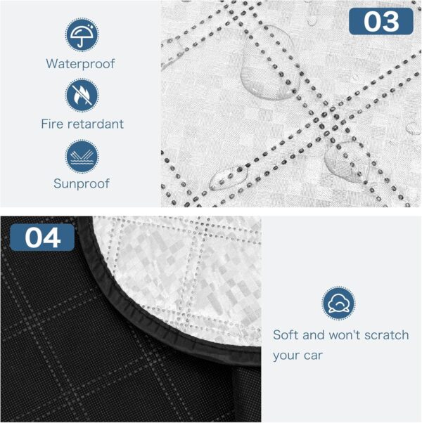 Car Windscreen Cover,Windshield Cover For Winter,Snow Cover Waterproof Dustproof,Sun UV Snow Ice Frost Guard for Cars,SUVs,Vans,Truck,etc.(Large Size) - Image 7