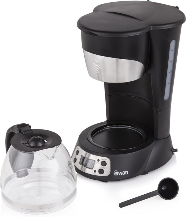Swan SK13130N Programmable Coffee Maker with Keep Warm Function, LCD Timer, 750ml, 700W, Black - Image 7