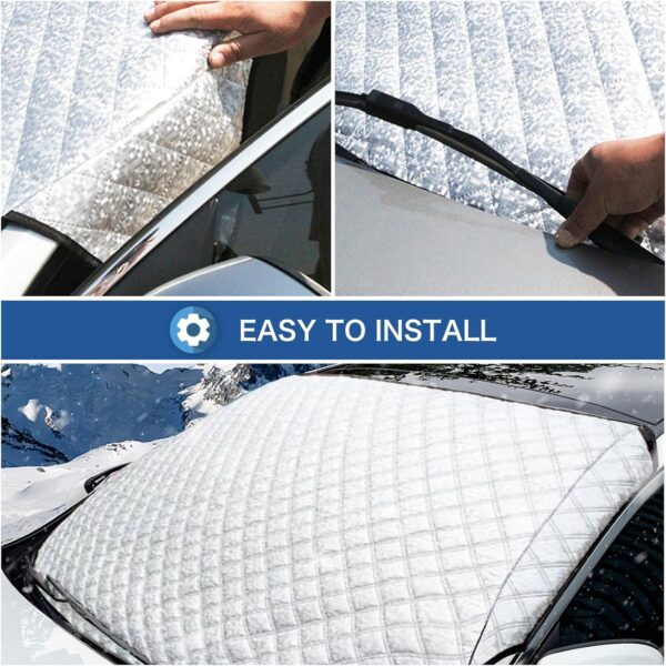 Car Windscreen Cover,Windshield Cover For Winter,Snow Cover Waterproof Dustproof,Sun UV Snow Ice Frost Guard for Cars,SUVs,Vans,Truck,etc.(Large Size) - Image 8