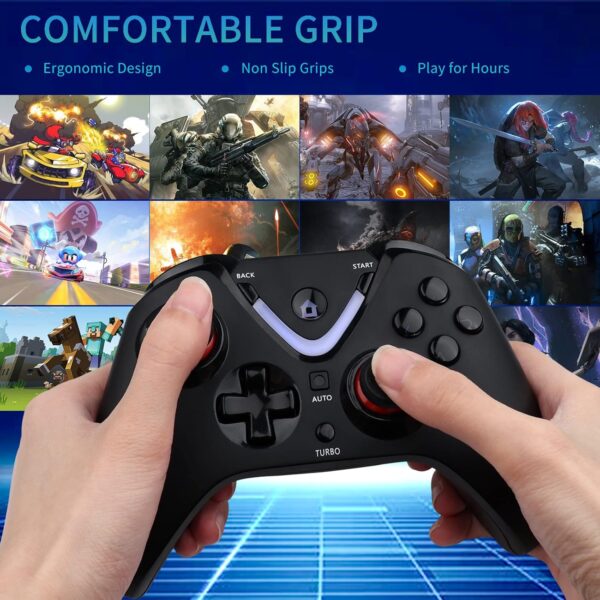 RALAN Wireless Game Controller with ALPS Joysticks Hall Triggers Compatible with Xbox One S/X, Xbox Series S/X, PC Gaming Gamepad, Remote Joypad with 2.4G Wireless Adapter（Black） - Image 7