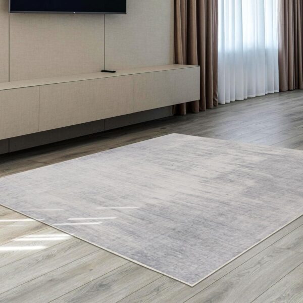 Betadistor Grey Area Rugs Living Room - Modern Plain Grey Rug, Soft Luxurious Easy Care Low Pile, 120x160cm, 304-12120 - Image 2