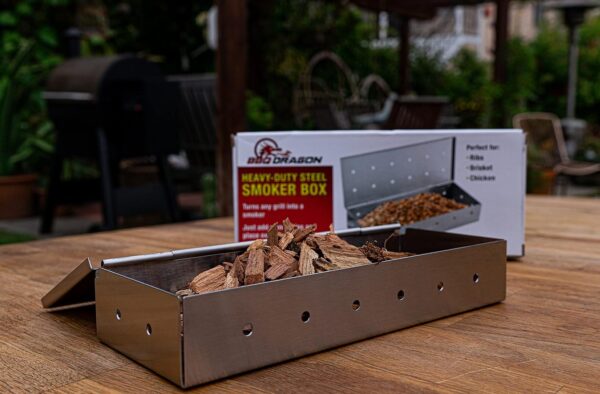 BBQ Dragon Smoker Box for Gas Grilling - Heavy-Duty Stainless Steel Smoker Box with Hinged Lid - Large Smoke Box for Gas Grill & Charcoal Grills - Premium Grill Smoker Box for Authentic BBQ Flavor - Image 6
