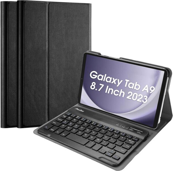 ProCase Keyboard Case for Galaxy Tab A9 8.7 Inch 2023, American Version PU Leather Magnetic Detachable Wireless Keyboard case for Galaxy Tab A9 8.7" SM-X110/X115/X117- Black - Image 2