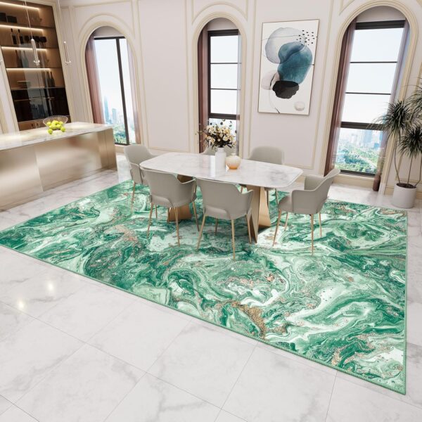 IKALIFE Area Rugs Living Room - 160x230 cm Machine Washable Rug, Soft Short Pile Non-Slip Large Rugs, Bedroom Dining Room Green Rug, Kitchen Office Home Modern Carpet - Image 7