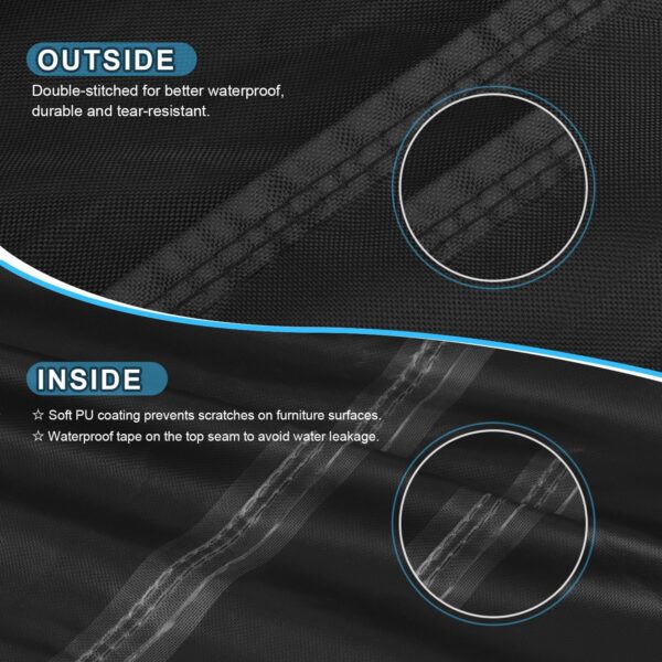 SIMPHAUS Garden Furniture Covers Waterproof for Fire Pit Table Set Outdoor Pizza Table Cover Fire Pit Covers Waterproof Square 80x80x80cm Garden Coffee Table Cover Windproof Anti UV 420D Oxford Fabric - Image 5