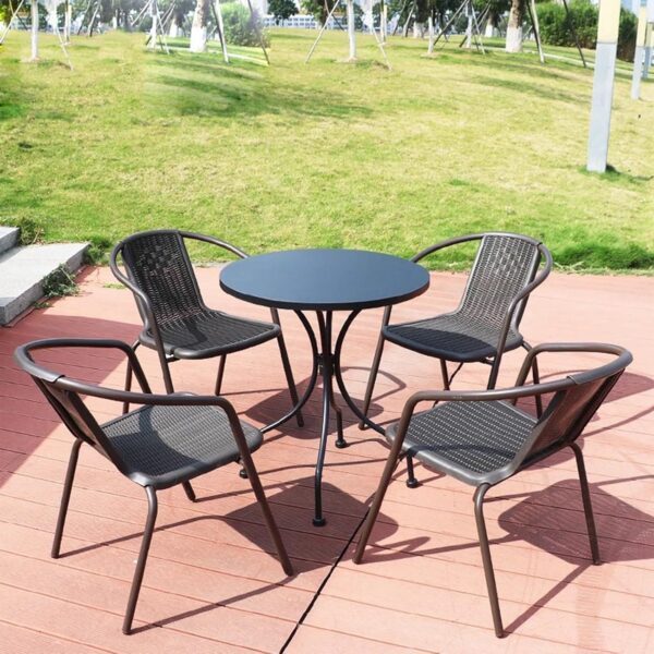 LOERSS Outdoor Furniture,Garden 5 Piece Bistro Table Set,Patio Bistro Sets,Outdoor Metal Rust Proof Tables And Chairs,for Yard,Balcony,Porch - Image 4