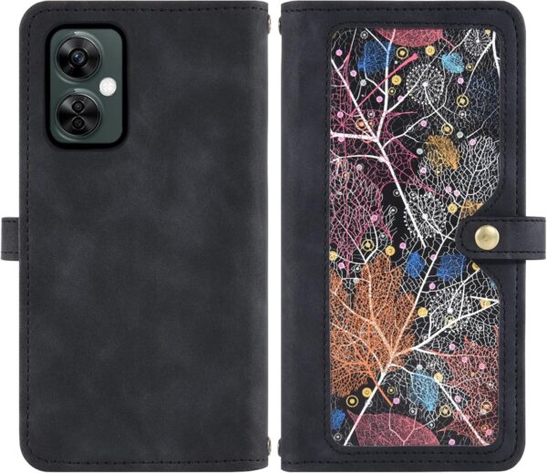 Phone Case for OnePlus Nord N30 5G/CE 3 Lite Wallet Cover With Screen Protector Crossbody Wrist Strap Leather Flip Pattern Zipper Credit Card Holder Stand Cell OPPO K11x/One Plus 1 1+ N 30/CE3 Black - Image 7