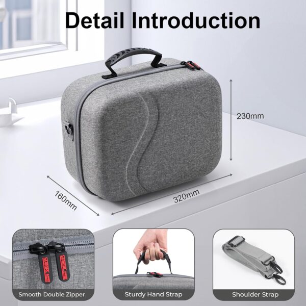 Large Carrying Case for Meta Quest 3S/Quest 3, Hard Travel Case for BOBOVR S3 Pro/Kiwi Design Battery Head Strap, Controllers and Other Accessories, Portable Travel Bag for Oculus Quest 3S/3, Gray - Image 7