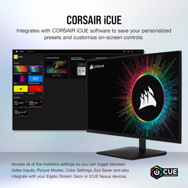 Corsair XENEON 32UHD144-A 32 Inch 4K Gaming Monitor - 144Hz, IPS, 1ms, 3840 x 2160, FreeSync Premium, HDR600, DisplayPort, HDMI, USB-C Hub - Image 8