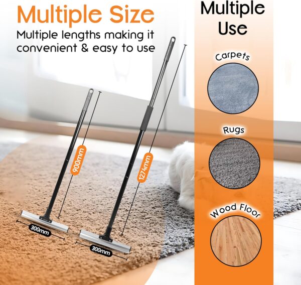 Curioh Double Sided Pet Hair Remover Carpet Scraper - Carpet Rake for Dog, Cat Hair Removal - Carpet Brush for Pet Hair - Reusable Lint Rollers - Image 5